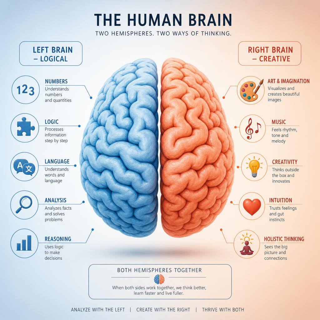 Left brain logical vs Right brain creative explanation